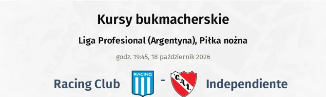 Racing Club - Independiente kursy bukmacherskie