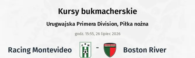 Racing Montevideo - Boston River kursy bukmacherskie
