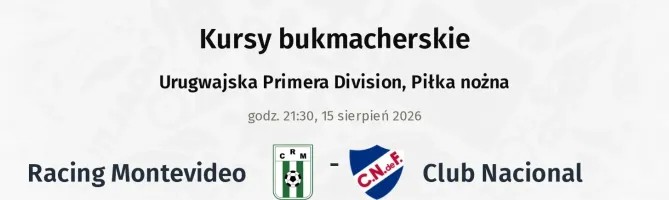 Racing Montevideo - Club Nacional kursy bukmacherskie