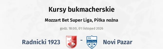 Radnicki 1923 - Novi Pazar kursy bukmacherskie