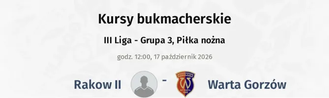 Rakow II - Warta Gorzów kursy bukmacherskie