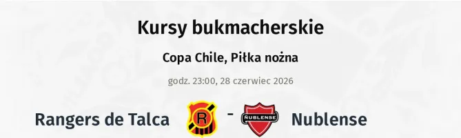 Rangers de Talca - Nublense kursy bukmacherskie