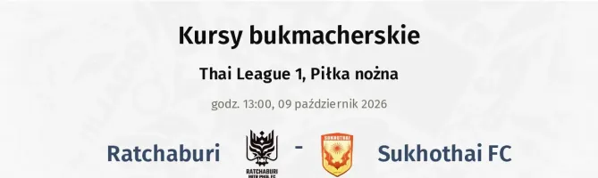Ratchaburi - Sukhothai FC kursy bukmacherskie