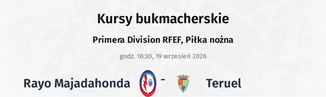 Rayo Majadahonda - Teruel kursy bukmacherskie