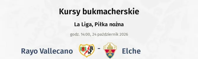 Rayo Vallecano - Elche kursy bukmacherskie