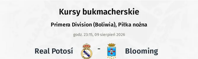 Real Potosí - Blooming kursy bukmacherskie