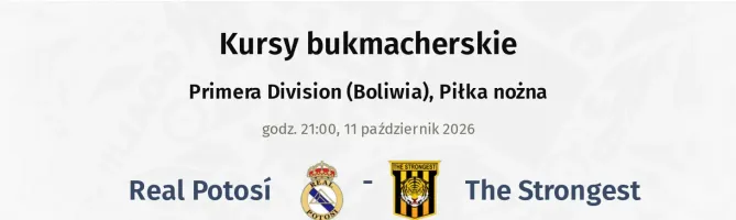 Real Potosí - The Strongest kursy bukmacherskie