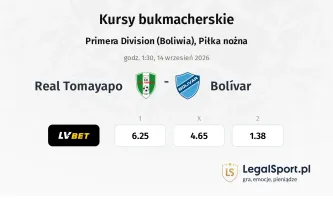 Real Tomayapo - Bolívar kursy bukmacherskie