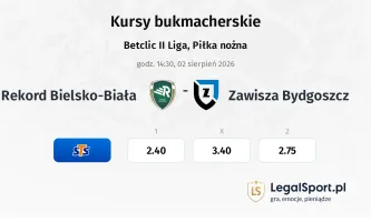 Rekord Bielsko-Biała - Zawisza Bydgoszcz kursy bukmacherskie