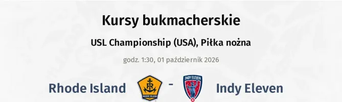 Rhode Island - Indy Eleven kursy bukmacherskie