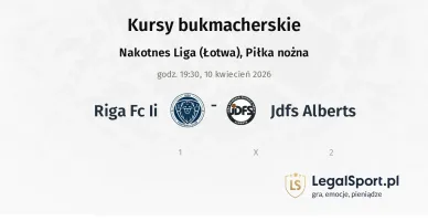 Riga FC II - JDFS Alberts kursy bukmacherskie