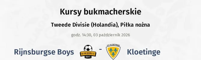 Rijnsburgse Boys - Kloetinge kursy bukmacherskie