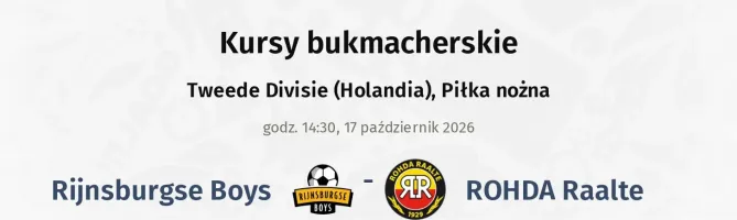 Rijnsburgse Boys - ROHDA Raalte kursy bukmacherskie
