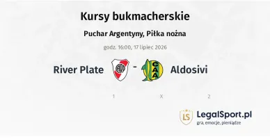 River Plate - Aldosivi kursy bukmacherskie