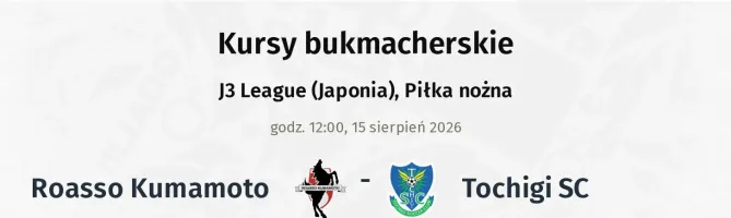 Roasso Kumamoto - Tochigi SC kursy bukmacherskie