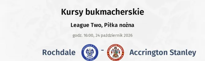 Rochdale - Accrington Stanley kursy bukmacherskie