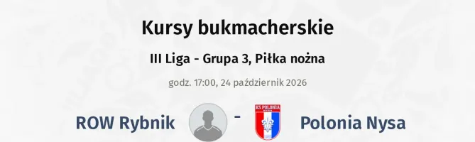 ROW Rybnik - Polonia Nysa kursy bukmacherskie