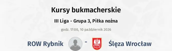 ROW Rybnik - Ślęza Wrocław kursy bukmacherskie