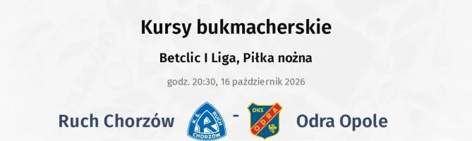 Ruch Chorzów - Odra Opole kursy bukmacherskie
