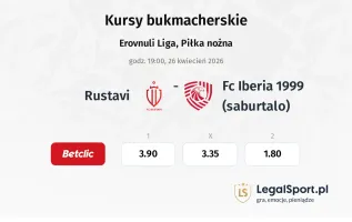 Rustavi - FC Iberia 1999 (Saburtalo) kursy bukmacherskie