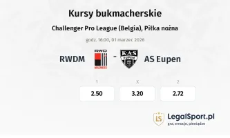 RWDM - AS Eupen kursy bukmacherskie