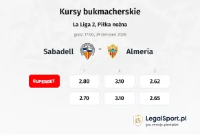 Sabadell - Almeria kursy bukmacherskie