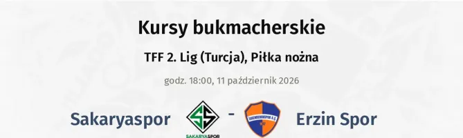 Sakaryaspor - Iskenderunspor kursy bukmacherskie