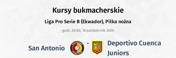 San Antonio - Deportivo Cuenca Juniors kursy bukmacherskie