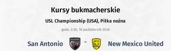 San Antonio - New Mexico United kursy bukmacherskie
