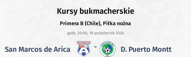 San Marcos de Arica - D. Puerto Montt kursy bukmacherskie