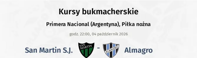 San Martin S.J. - Almagro kursy bukmacherskie