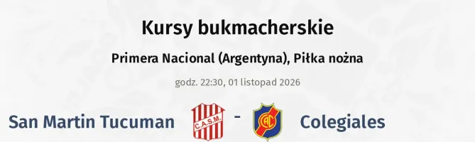 San Martin Tucuman - Colegiales kursy bukmacherskie