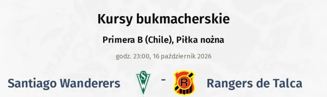 Santiago Wanderers - Rangers de Talca kursy bukmacherskie