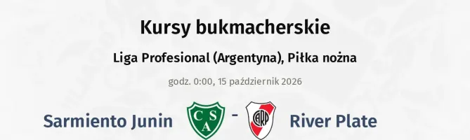 Sarmiento Junin - River Plate kursy bukmacherskie