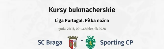 SC Braga - Sporting CP kursy bukmacherskie