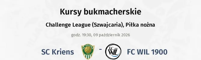 SC Kriens - FC WIL 1900 kursy bukmacherskie