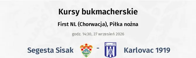 Segesta Sisak - Karlovac 1919 kursy bukmacherskie