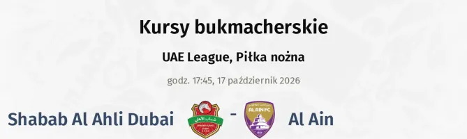 Shabab Al Ahli Dubai - Al Ain kursy bukmacherskie