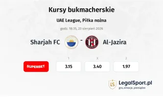 Sharjah FC - Al-Jazira kursy bukmacherskie