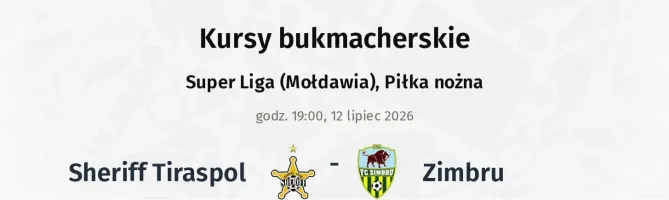 Sheriff Tiraspol - Zimbru kursy bukmacherskie