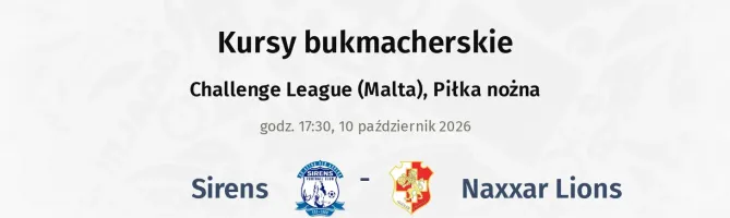 Sirens - Naxxar Lions kursy bukmacherskie