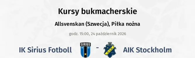 Sirius - AIK Stockholm kursy bukmacherskie
