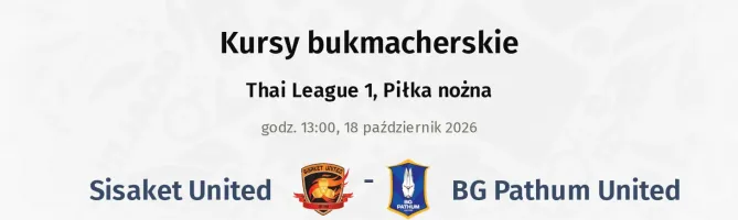 Sisaket United - BG Pathum United kursy bukmacherskie