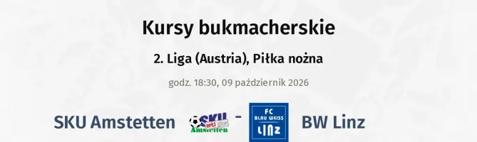 SKU Amstetten - FC BW Linz kursy bukmacherskie