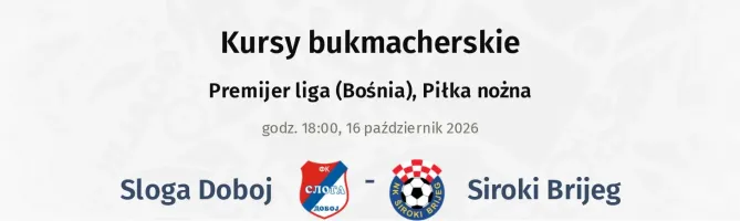 Sloga Doboj - Siroki Brijeg kursy bukmacherskie