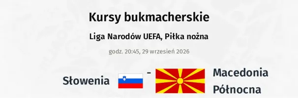 Słowenia - Macedonia Północna kursy bukmacherskie