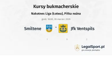 Smiltene - JFK Ventspils kursy bukmacherskie
