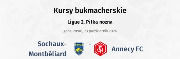 Sochaux - Annecy kursy bukmacherskie