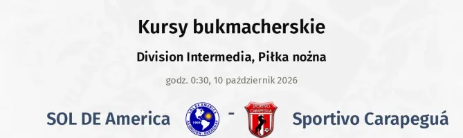 SOL DE America - Sportivo Carapeguá kursy bukmacherskie