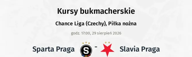 Sparta Praga - Slavia Praga kursy bukmacherskie